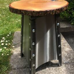 Industrial Modern Stools-Patio Stools - Barbecue Seating-New York Loft Chic-Pair Of Stools-Man Cave-Garden Seats-5Th Wedding Anniversary - thumbnail 3