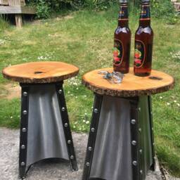 Industrial Modern Stools-Patio Stools - Barbecue Seating-New York Loft Chic-Pair Of Stools-Man Cave-Garden Seats-5Th Wedding Anniversary - thumbnail 4