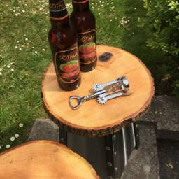 Industrial Modern Stools-Patio Stools - Barbecue Seating-New York Loft Chic-Pair Of Stools-Man Cave-Garden Seats-5Th Wedding Anniversary - thumbnail 2