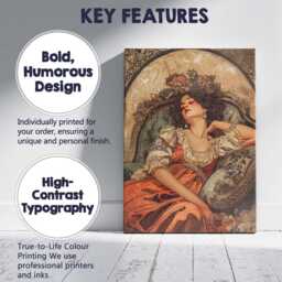 Sleeping Victorian Lady Floral Art Nouveau Portrait Canvas Wall Print Decor Picture Ready To Hang - thumbnail 2