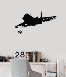 Fighter Aircraft Vinyl Wall Decal Military Aviation War Decor Art Stickers Mural - #2601Di - thumbnail 1