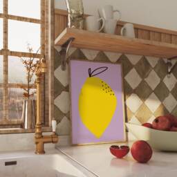 Lemon Unframed Print - Fruit Minimalistic Poster Kitchen Art Prints Decor Colourful Cute - thumbnail 2