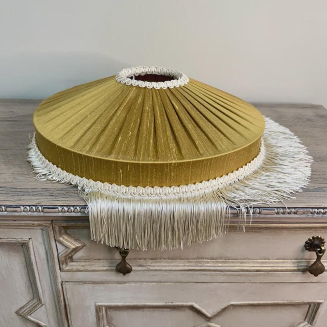The Gold Peggy Fringed Lampshade Art Deco Style, Handmade in England - image 1