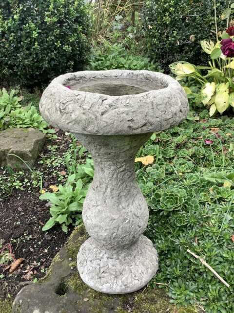 Reconstituted Stone Garden Birdbath Feeder - image 1