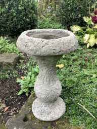 Reconstituted Stone Garden Birdbath Feeder