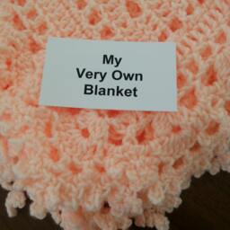 Peach Lace Hand Crocheted Baby Girl Blanket - thumbnail 2