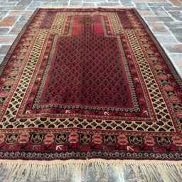 Cozy 3'2x5'1 Prayer Rug - Fine Quality Handwoven Trukish Wool Carpet Beautiful Islamic Mat Oriental Design Bohemian Giftable - thumbnail 3