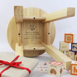 First Birthday Gift, Child's Wooden Stool, On Your 1St Chair Personalised With Name & Date, One Year Old Baby Girl/Boy Gift - thumbnail 2