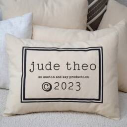 Personalized Baby Pillow, New Gift, Newborn Twin Boy Best Friends - thumbnail 2