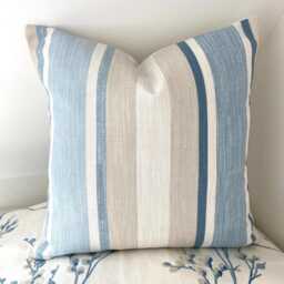 Laura Ashley Awning Stripe Seaspray Cushion 16 - thumbnail 4