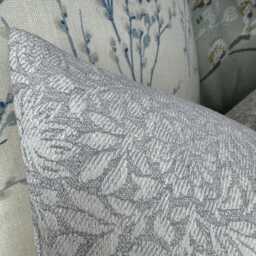 "Modern Floral Grey Cushion Cover, Hidcote Design Pillow Countryside Home Decor, Floral Rustic Lumbar Size 12""x20" - thumbnail 2