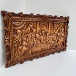 Last Supper Orthodox Icon Wood Carving Christian Wall Art - thumbnail 2