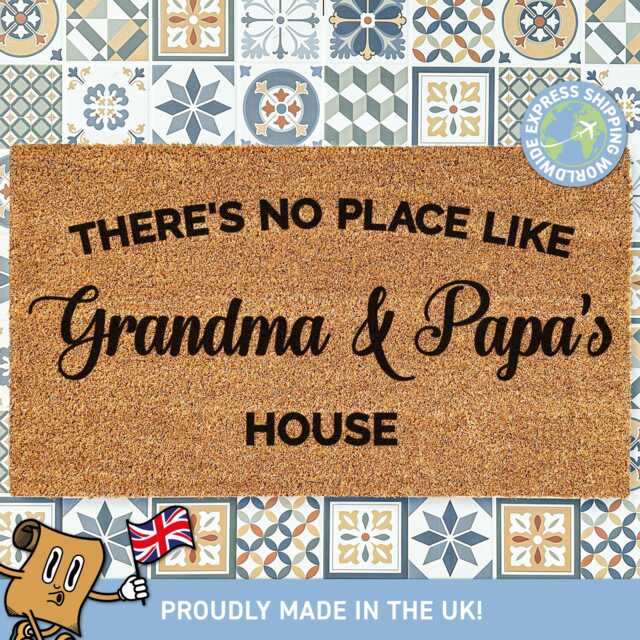 There's No Place Like Grandmas House, Gift For Grandparents, Porch D??cor Doormat, Personalized Name Mat, Unique Ideas - image 1