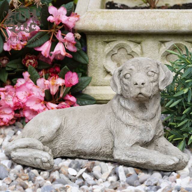 Labrador Dog Stone Statue - Medium Limestone Concrete Outdoor Garden Ornament Puppy British Gift - image 1