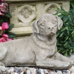 Labrador Dog Stone Statue - Medium Limestone Concrete Outdoor Garden Ornament Puppy British Gift - thumbnail 2
