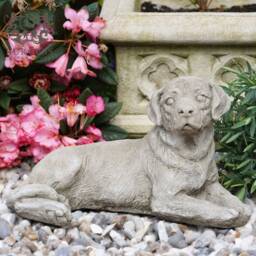 Labrador Dog Stone Statue - Medium Limestone Concrete Outdoor Garden Ornament Puppy British Gift - thumbnail 1