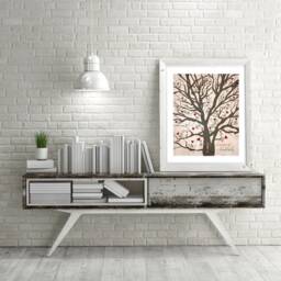 Love Is Lovely Print, Valentine House Warming Art For New Home Buyer, Warming, Tree With Hearts, Heart in Tree, Feb 14 - thumbnail 2