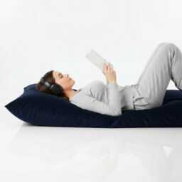 Plush Velvet Beanbag Floor Cushion Navy Blue Rectangle Pillow - thumbnail 2