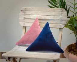 Sale Velvet Triangle Cushion Cover, Velvet Pillow Floor Outdoor Cover - thumbnail 1