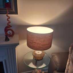 Elysian Cayenne Lampshade, Red Orange Table Lamp, Handmade in UK - thumbnail 2