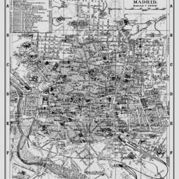 Vintage Madrid Street Map Print Black & White Espana Wall Art - thumbnail 2