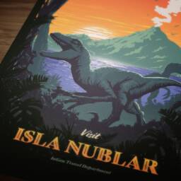 Jurassic Park Poster - Vintage Travel Art Print Retro Dinosaur Wall Art - thumbnail 2