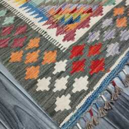 Kilim Rug Multicolour, Handmade Artisan Afghan Turkish Scandinavian Navajo Bohemian Flatweave Natural Wool 122x79 cm - thumbnail 3