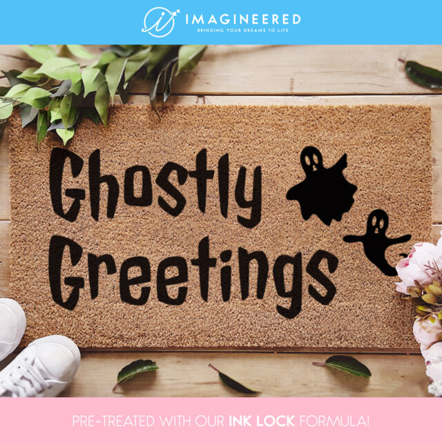 Ghostly Greetings Halloween Doormat - Fall Decor Decorations Porch Funny Door Mat Ghost - image 1