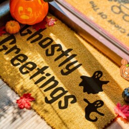 Ghostly Greetings Halloween Doormat - Fall Decor Decorations Porch Funny Door Mat Ghost - thumbnail 3