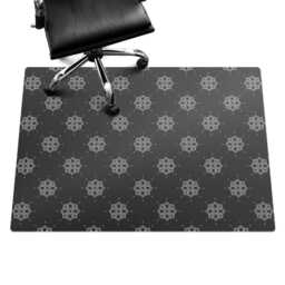 Floral Retro Pattern Desk Chair Mat, Grayscale Computer Office Gaming Floor Protector - thumbnail 3