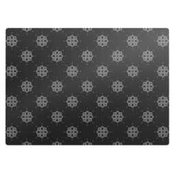 Floral Retro Pattern Desk Chair Mat, Grayscale Computer Office Gaming Floor Protector - thumbnail 2