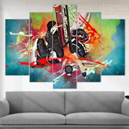 Ice Hockey Wall Art, Canvas Print, Vintage Sticks Photo, Decor, Boys Room Fan Gift - thumbnail 2