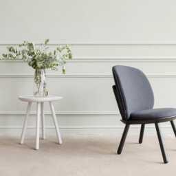 Gray Wool Fabric Low Chair Solid Ash Scandinavian Lounge Chair - thumbnail 3