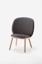 Gray Wool Fabric Low Chair Solid Ash Scandinavian Lounge Chair