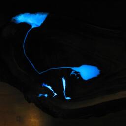 Live Edge Waterfall Coffee Table With Glowing Resin Fillin - thumbnail 2