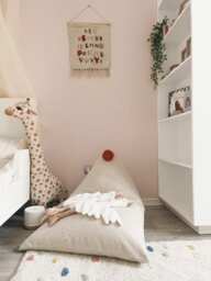 Handmade Boucle Beanbag Chair For Kids Soft Velvet Only Cover Included