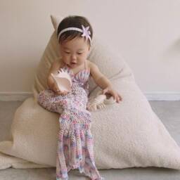 Handmade Boucle Beanbag Chair For Kids Soft Velvet Only Cover Included - thumbnail 4