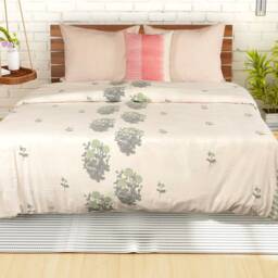 Pure Natural Cotton Shabby Chic Bedding, Boho Ethnic Bed Set, Farmhouse Queen Bedding, Double Kingsize Duvet Cover, Block Printed Quilt Cover