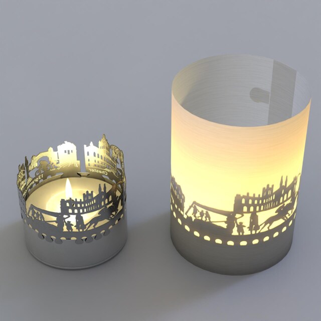Chester Skyline Shadow Play Candle - Souvenir Gift - image 1