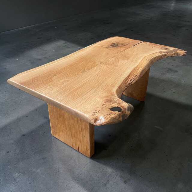 Handmade Rustic Solid Burr Oak Live Edge Coffee Table - Packed With Character - image 1