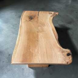 Handmade Rustic Solid Burr Oak Live Edge Coffee Table - Packed With Character - thumbnail 2