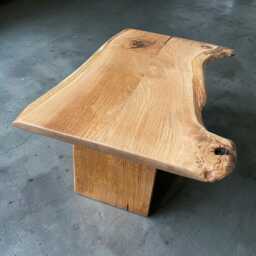 Handmade Rustic Solid Burr Oak Live Edge Coffee Table - Packed With Character - thumbnail 4