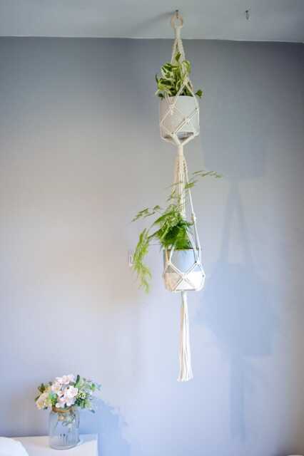 2 Level Plant Hanger Indoor, Two Tier Hanging Wall Planter, Multi Shrub Display, Double Layered Floating Flower Pot Holder - image 1