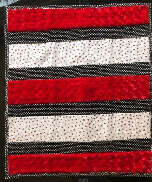 Handmade Modern Baby Minky Blanket Red Ladybug Polka Dots Plus Burb Cloth - image 1