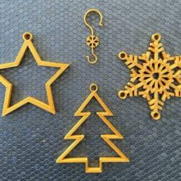 3X Mixed Ornaments For Christmas Tree Xmas Hangers Baubles Decorations - thumbnail 3