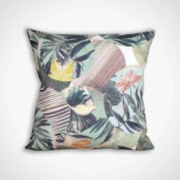 Green Bamboo Leaf Cushion Cover, Abstract Botanical Pattern With Zip, 40cm To 50cm Square Sizes Handmade By Vivid Shades