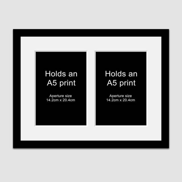 A5 Picture Frame For 2 Photos in A Black Wooden - image 1