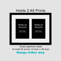 A5 Picture Frame For 2 Photos in A Black Wooden - thumbnail 2
