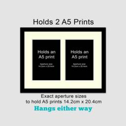 A5 Picture Frame For 2 Photos in A Black Wooden - thumbnail 3