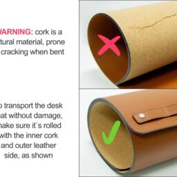 Personalized Leather Desk Mat With Cord Fixator, Cork Bottom - thumbnail 4